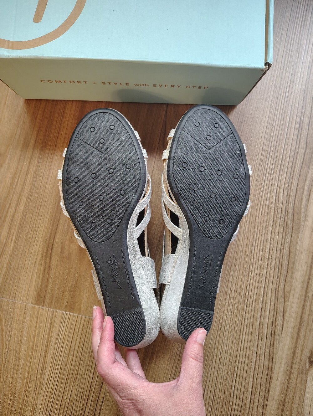 New Silver Lifestride Yaya Sandal Dress Shoe. Sz 10 - Picture 5 of 6